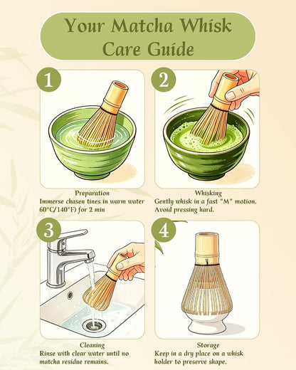 Bamboo Matcha Whisk – 1-Pack 76-Prong