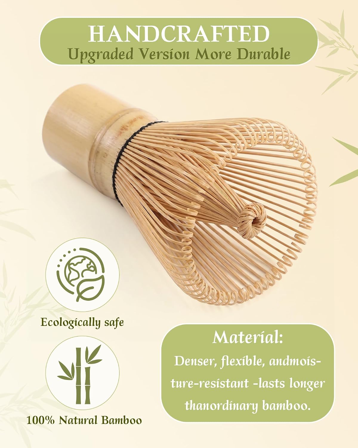 Bamboo Matcha Whisk – 1-Pack 76-Prong