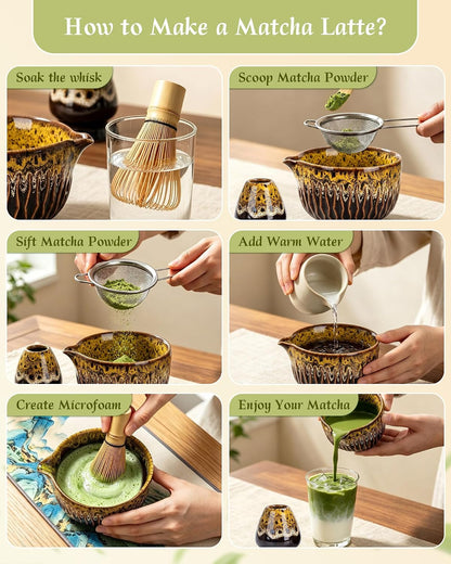 7-Piece Matcha Starter Set – Amber Yellow