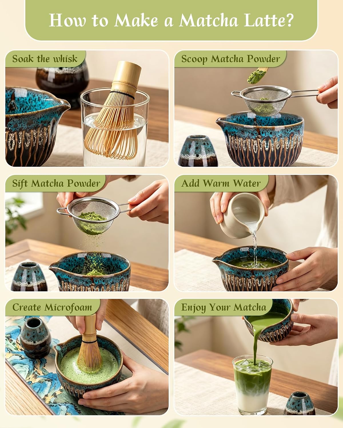 7-Piece Matcha Starter Set – Ocean Blue