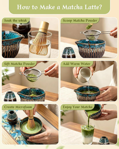 7-Piece Matcha Starter Set – Ocean Blue