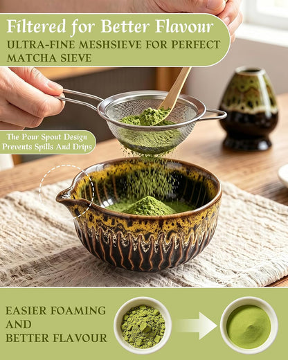 7-Piece Matcha Starter Set – Amber Yellow