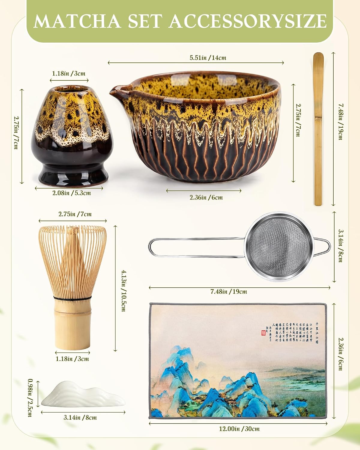 7-Piece Matcha Starter Set – Amber Yellow