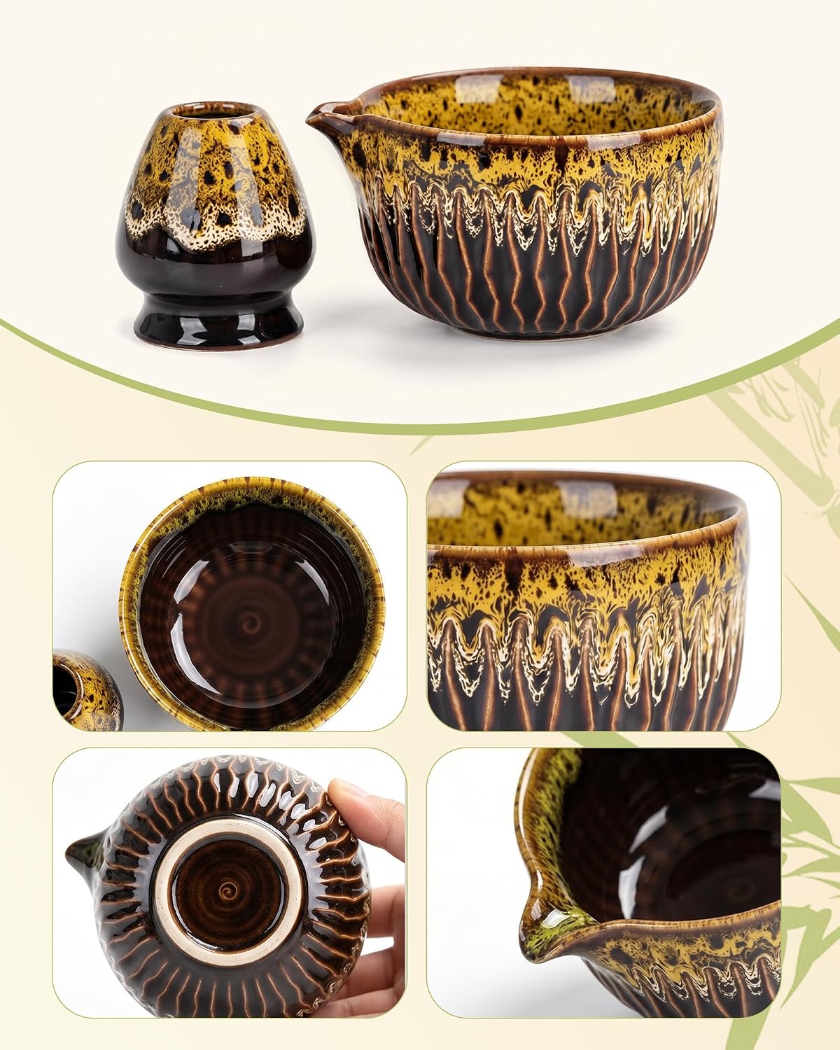 7-Piece Matcha Starter Set – Amber Yellow