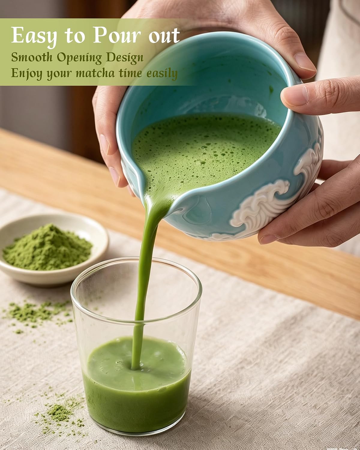 7-Piece Matcha Starter Set – Blue & White Wave